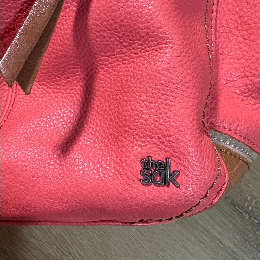The Sak Coral and Brown Leather Kendra purse - Picture 2 of 8
